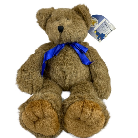 Vintage 1997 Talking Floppy Bear Deadstock Build-a-Bear Blue Bow Tags Intact 18” - Picture 2 of 13